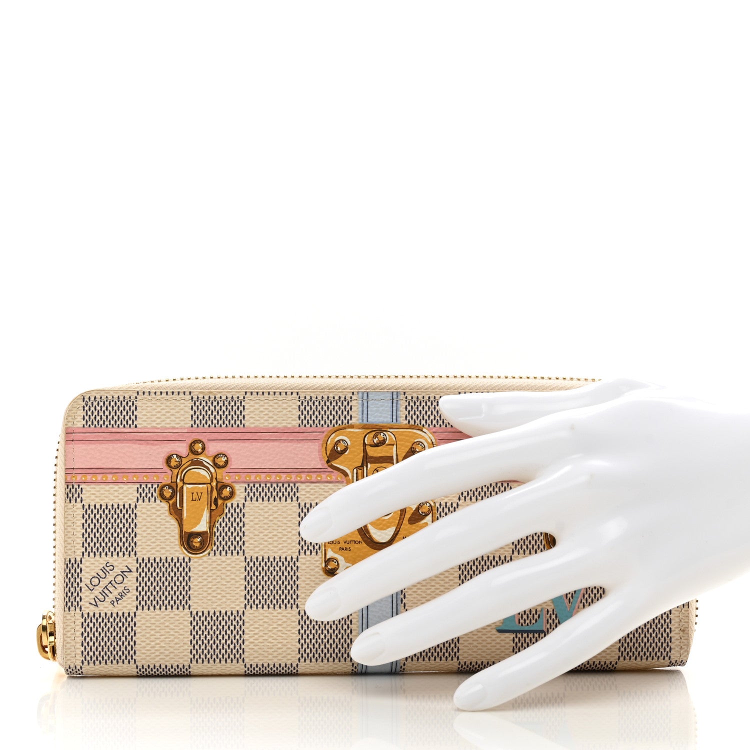 Louis Vuitton Damier Azur Summer Trunks Clemence Wallet 2 of 6