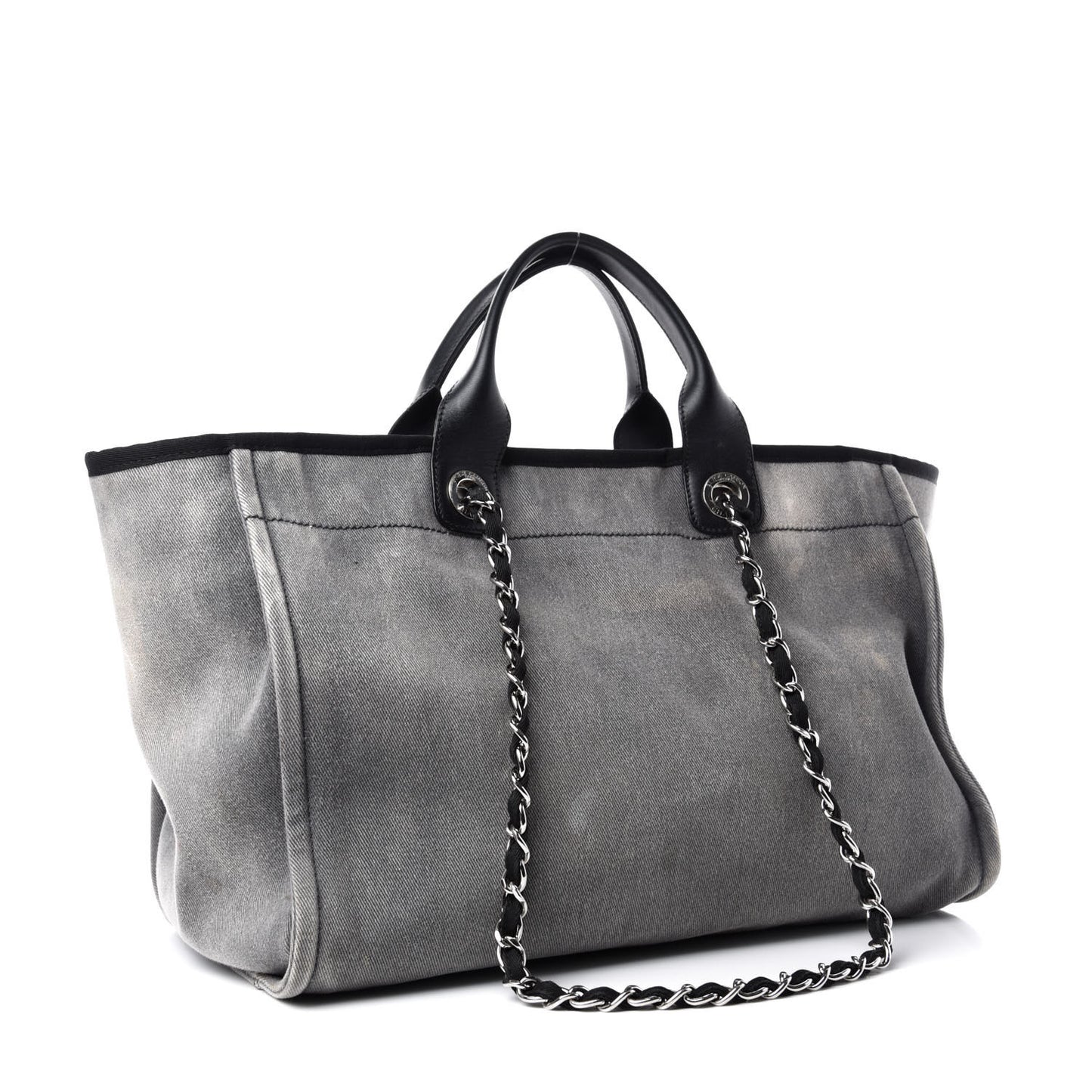 Canvas Sequin Medium Deauville Tote Charcoal