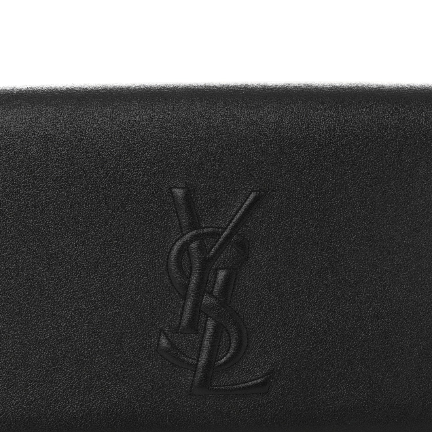 Saint Laurent Calfskin Monogram Large Belle De Jour Clutch Black 7 of 9