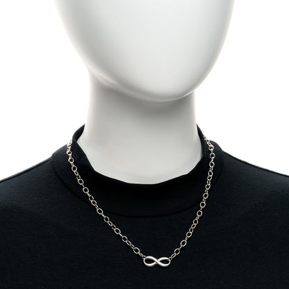 Tiffany Sterling Silver Narrow Infinity Link Necklace 2 of 5