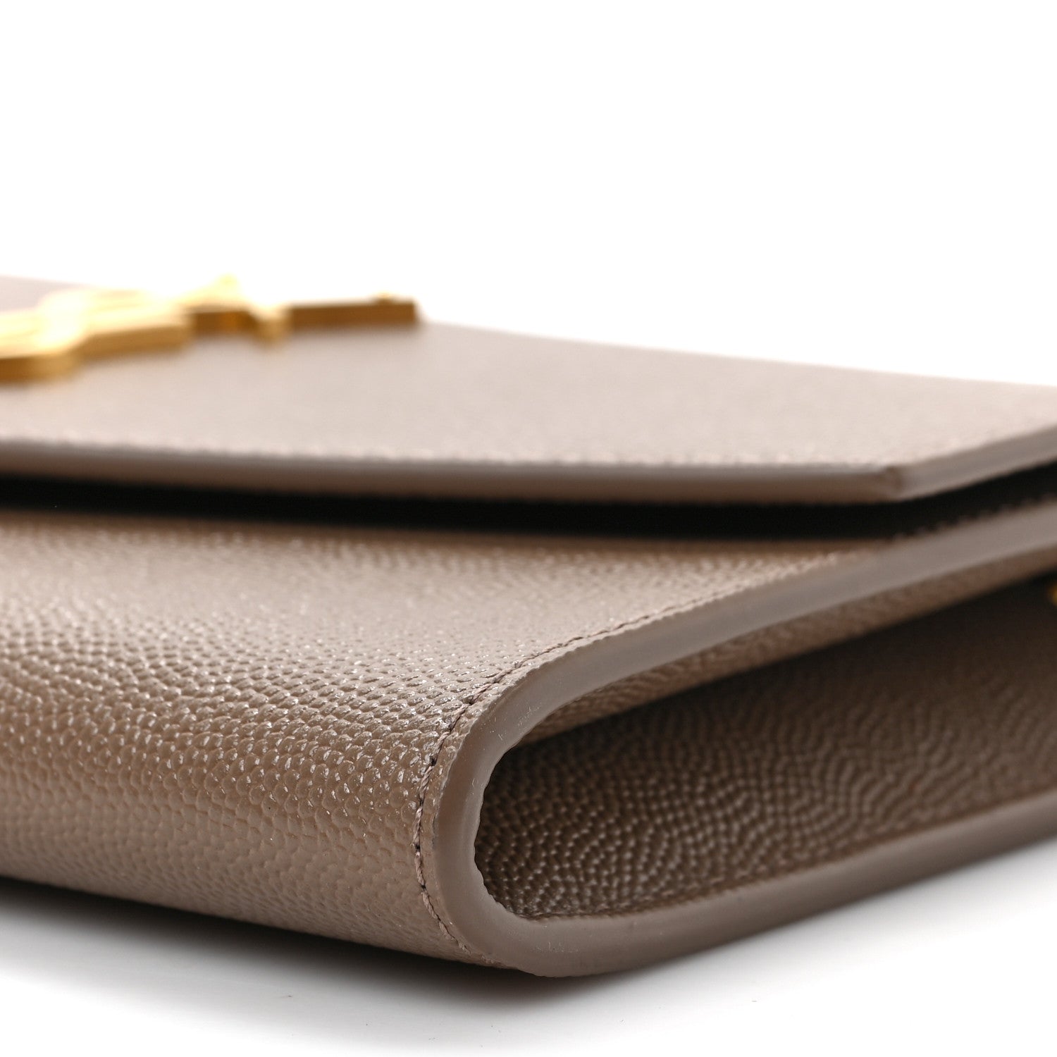 Saint Laurent Grain De Poudre Monogram Uptown Chain Wallet Dark Beige 8 of 8