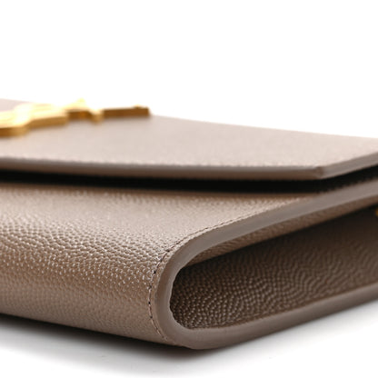 Saint Laurent Grain De Poudre Monogram Uptown Chain Wallet Dark Beige 8 of 8