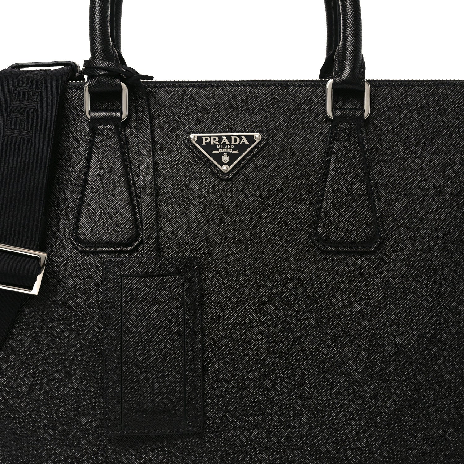 Prada Saffiano Travel Extra Large Galleria Double Zip Tote Black 7 of 9