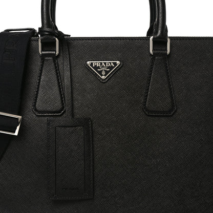 Prada Saffiano Travel Extra Large Galleria Double Zip Tote Black 7 of 9