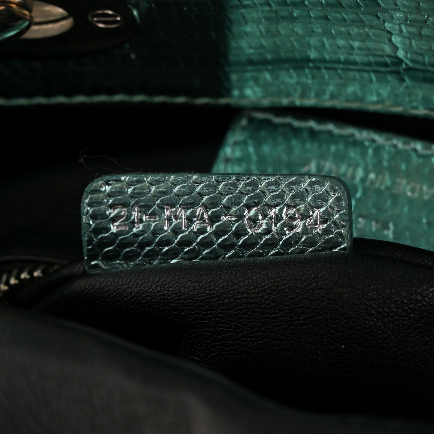 Metallic Lizard Mini Lady Dior Blue