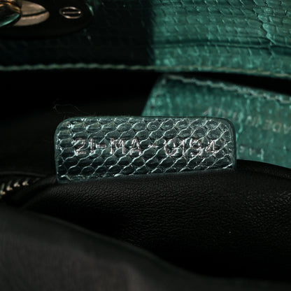 Christian Dior Metallic Lizard Mini Lady Dior Blue 7 of 10