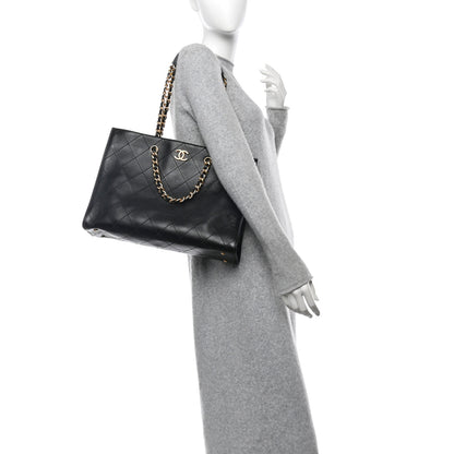 Chanel Calfskin Stitched Large Shopping Tote Black 2 of 11
