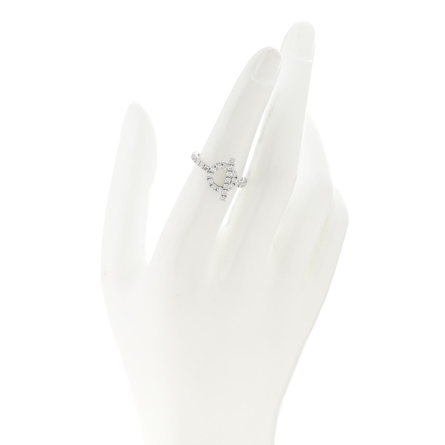 Hermes 18K White Gold Diamond Finesse Ring 53 6.25 2 of 6