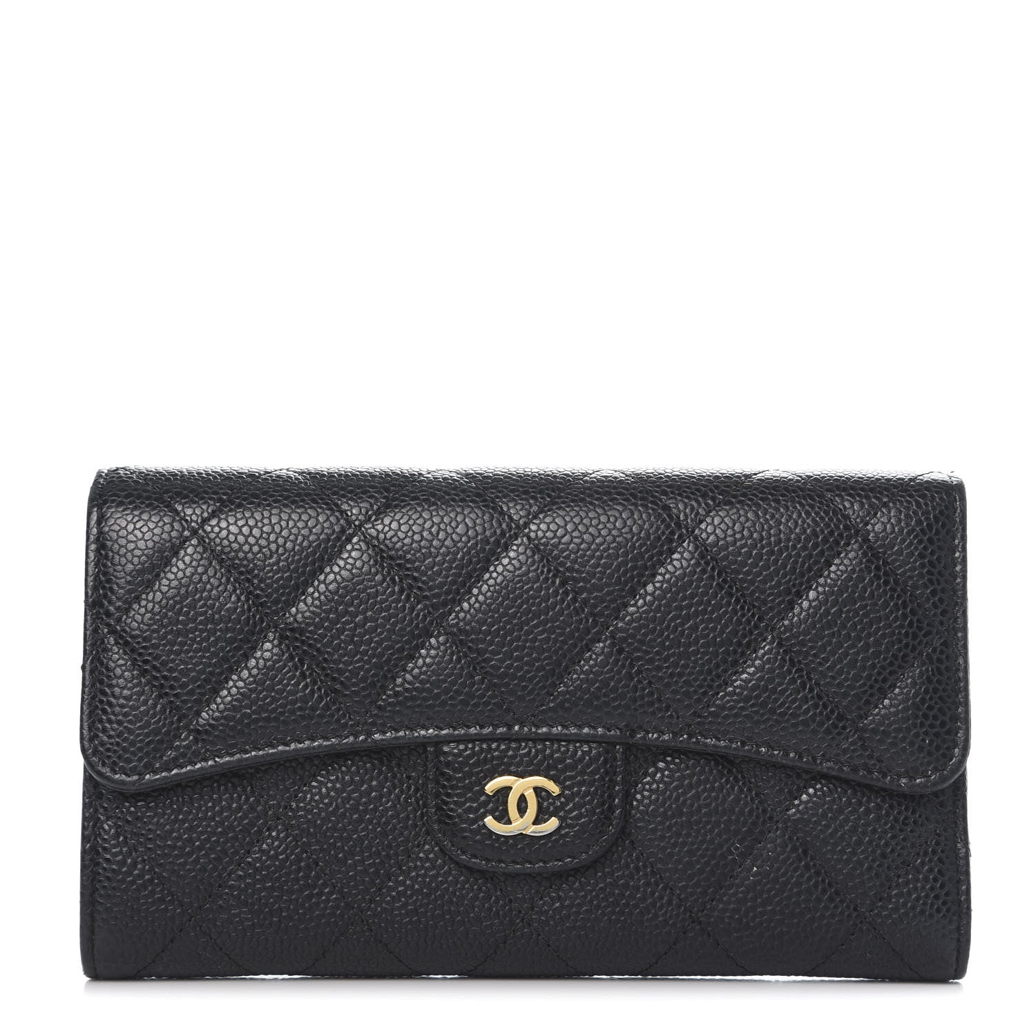 Chanel Caviar Quilted Long Flap Wallet Black 1 of 10