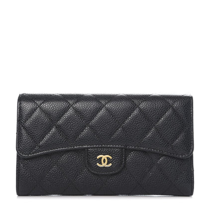 Chanel Caviar Quilted Long Flap Wallet Black 1 of 10