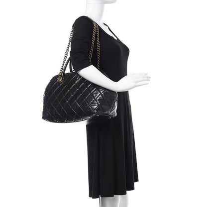 Chanel Glazed Calfskin Castle Rock Bowling Bag Black 2 of 16