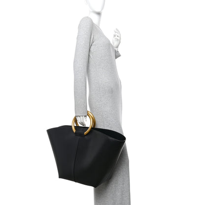 Saint Laurent Smooth Calfskin Maxi Trapezoid Shopping Tote Black 2 of 11