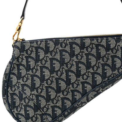 Christian Dior Monogram Mini Saddle Pochette Navy 8 of 10