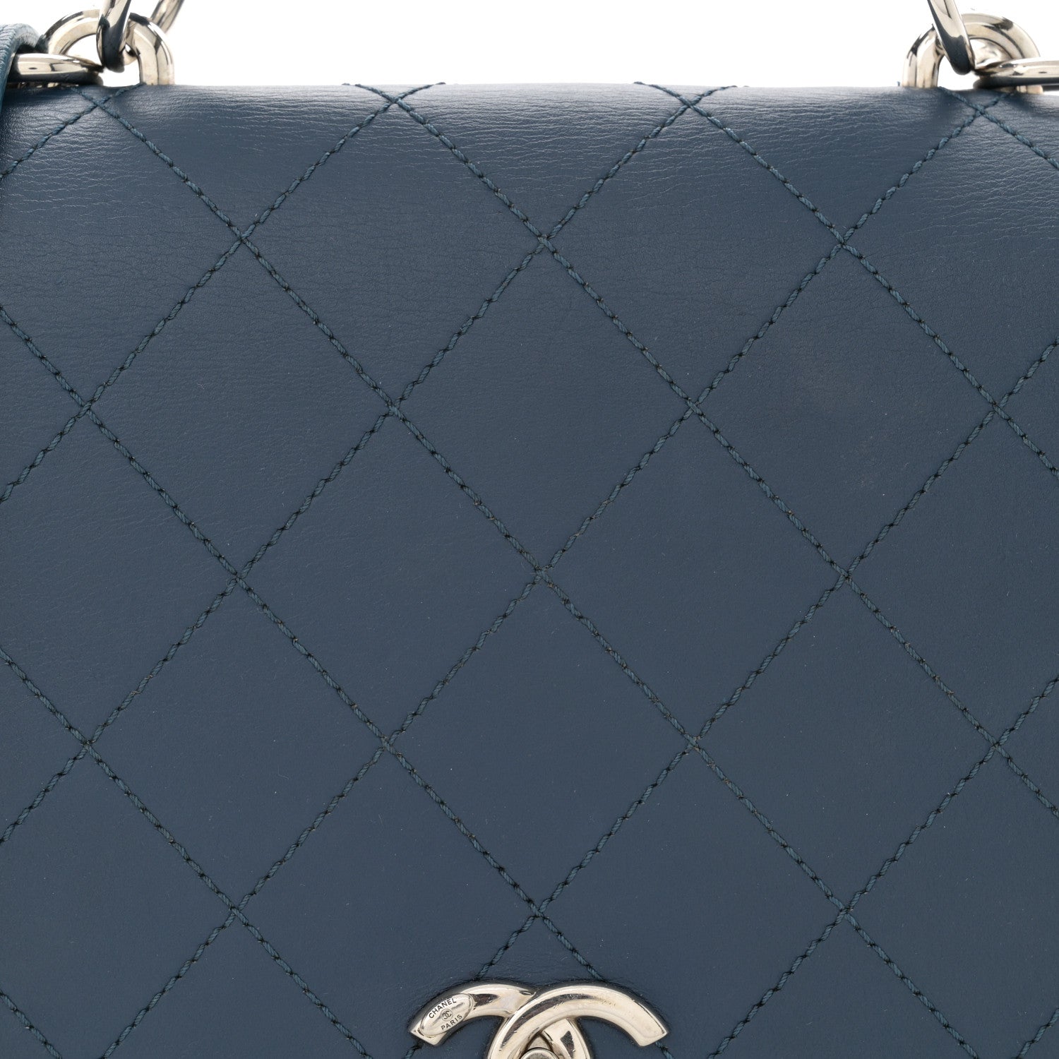 Chanel Calfskin Stitched Ring My Bag Flap Crossbody Navy 8 of 13