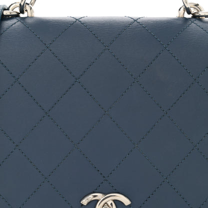 Chanel Calfskin Stitched Ring My Bag Flap Crossbody Navy 8 of 13
