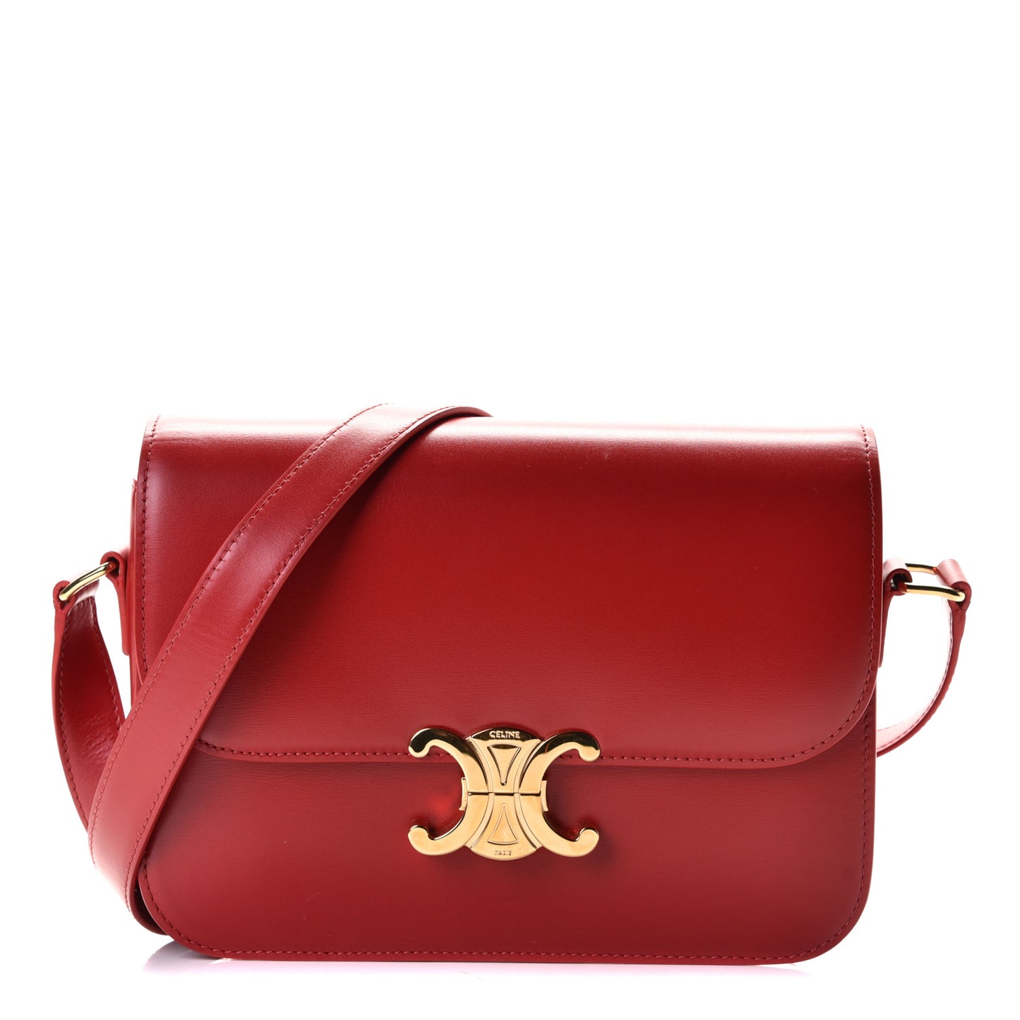 Shiny Calfskin Medium Triomphe Red