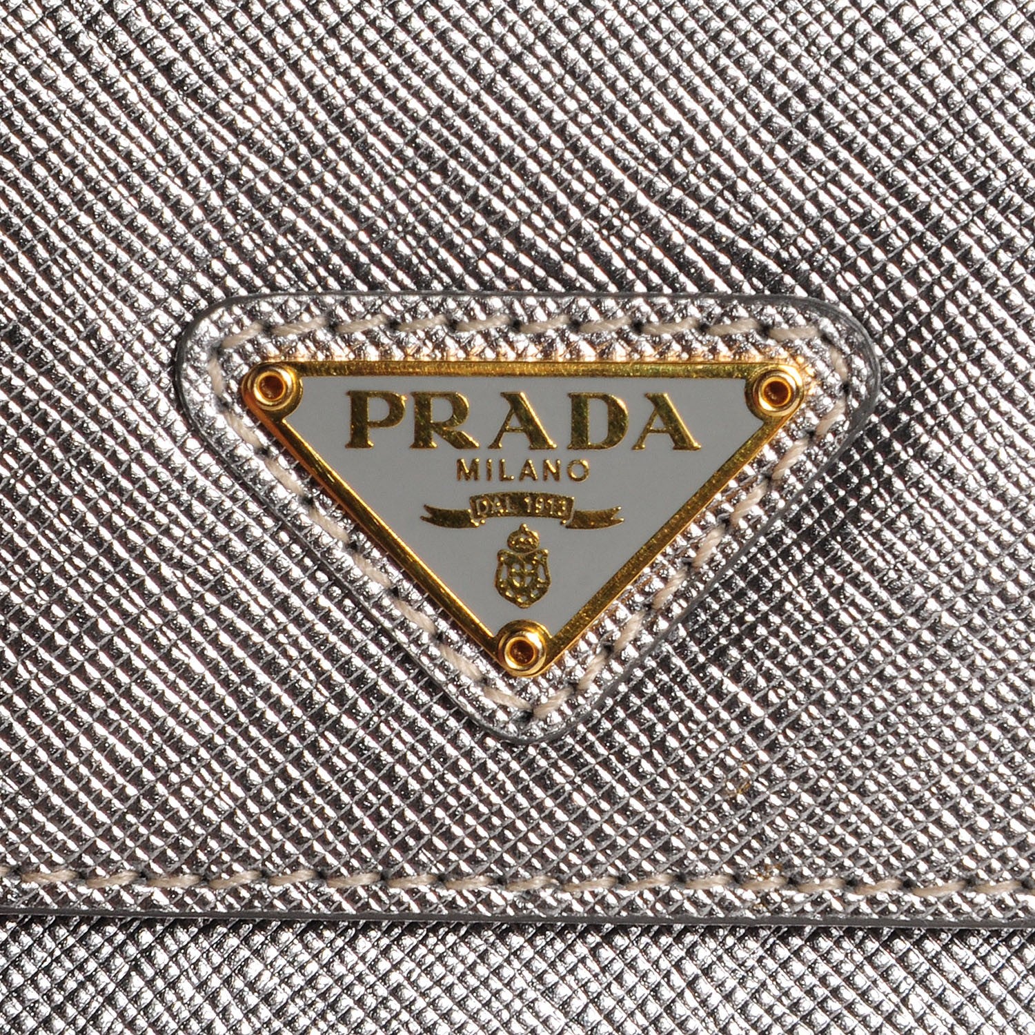 Prada Saffiano Shoulder Flap Silver 6 of 11