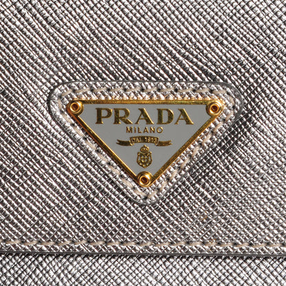 Prada Saffiano Shoulder Flap Silver 6 of 11
