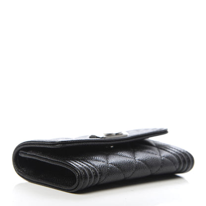 Chanel Caviar Quilted Boy Flap Card Holder Black 4 of 9