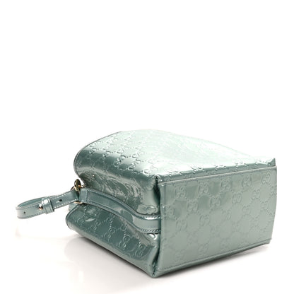 Gucci Patent GG Emblem Small Bucket Bag Light Blue 4 of 9