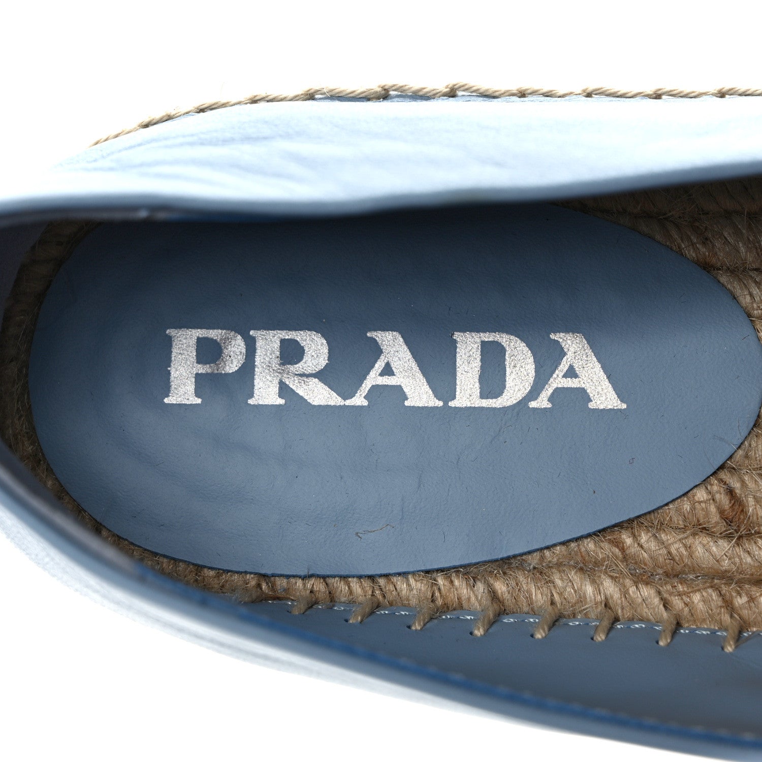 Prada Nappa Triangle Logo Espadrilles 37 Celeste 7 of 8