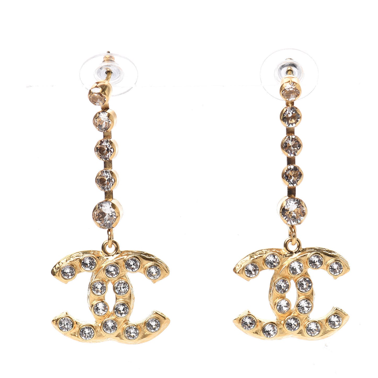 CC Crystal Drop Earrings Gold