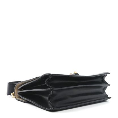 Fendi Vitello Liberty Bi-Color FF 1974 Embossed Kan I Shoulder Bag Black Maya 4 of 10
