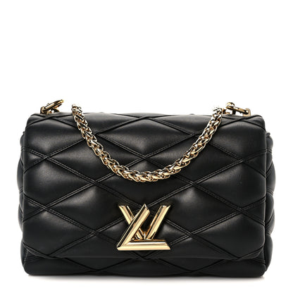 Louis Vuitton Lambskin Malletage Top Handle GO-14 MM Black 1 of 10