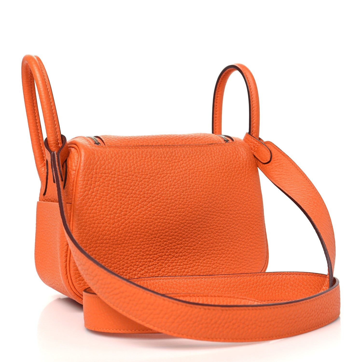 Hermes Taurillon Clemence Mini Lindy 20 Orange Minium 3 of 10