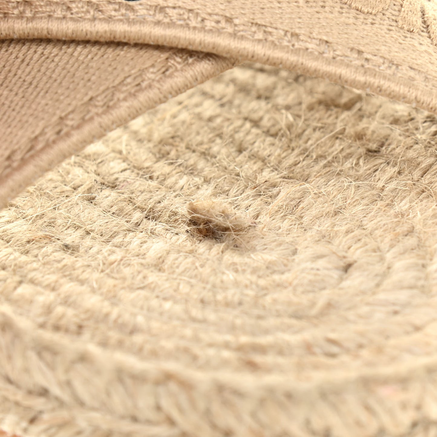 Canvas Embroidered Granville Espadrille Crisscross Flat Slide Sandals 35.5 Cream