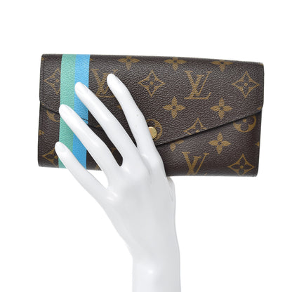 Louis Vuitton Monogram My LV Heritage Sarah Wallet NM Bleu Clair Vert Clair 2 of 6