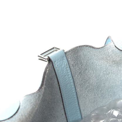 Hermes Taurillon Clemence Picotin Lock 18 PM Bleu Atoll 9 of 16