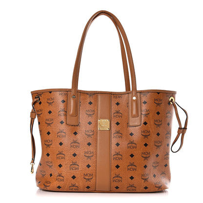 MCM Visetos Medium Liz Reversible Shopper Tote Cognac 3 of 16