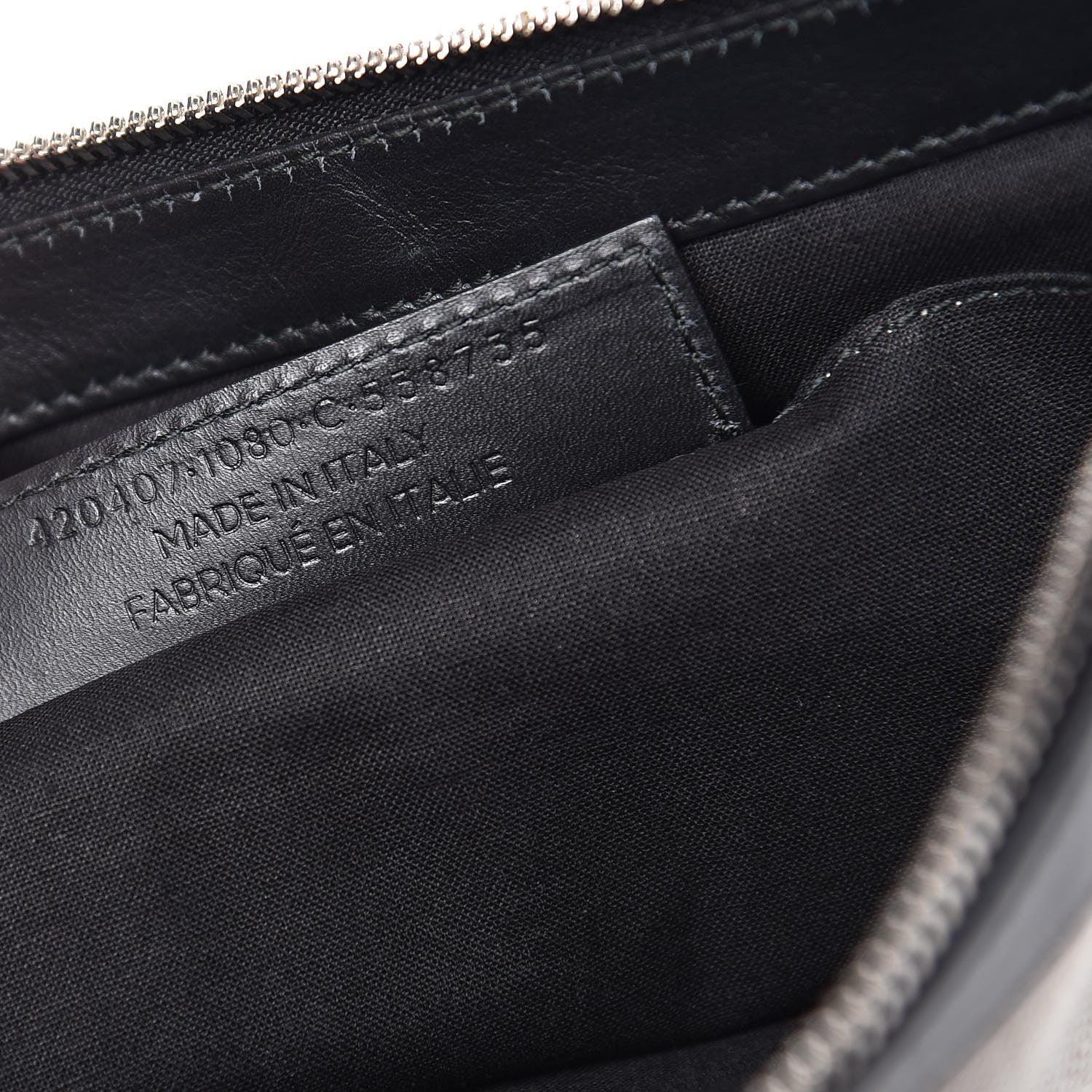 Balenciaga Calfskin Cotton Canvas Logo Clutch Black 9 of 9