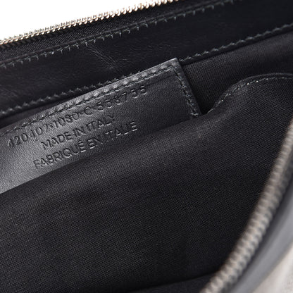 Balenciaga Calfskin Cotton Canvas Logo Clutch Black 9 of 9