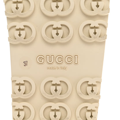 Gucci Cubic Rubber GG Monogram Womens Interlocking G Platform 42mm Slide Sandals 37 Beige Ebony 8 of 8