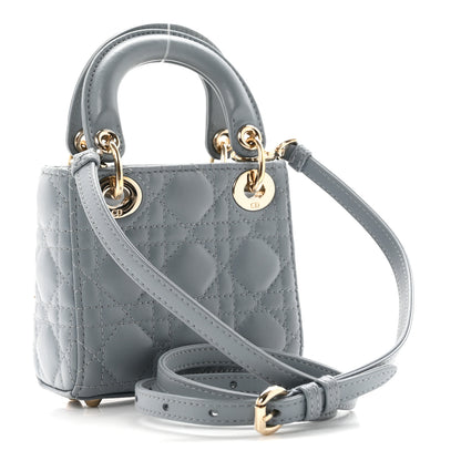Christian Dior Lambskin Cannage Micro Lady Dior Cloud Blue 3 of 11