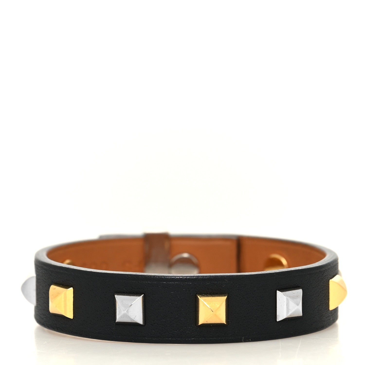 Hermes Swift Mini Dog Square Studded Bracelet T2 Black 3 of 6