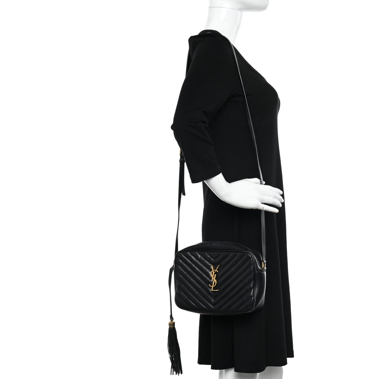 Calfskin Matelasse Monogram Lou Camera Bag Black