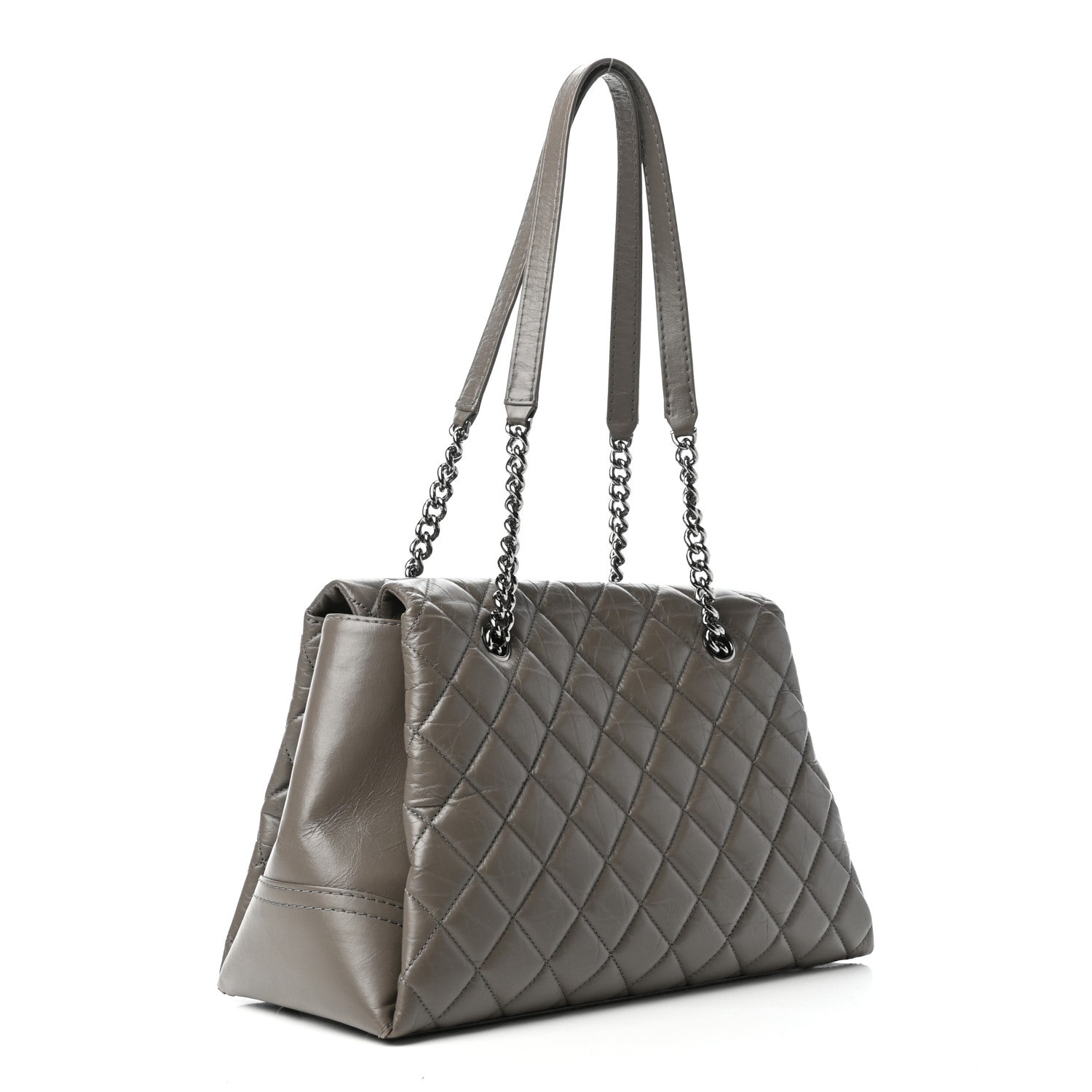 Chanel Aged Calfskin Lady Pearly Tote Grey 3 of 10