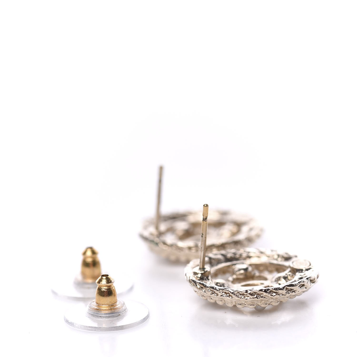 Chanel Pearl CC Round Rope Earrings Gold 3 of 5