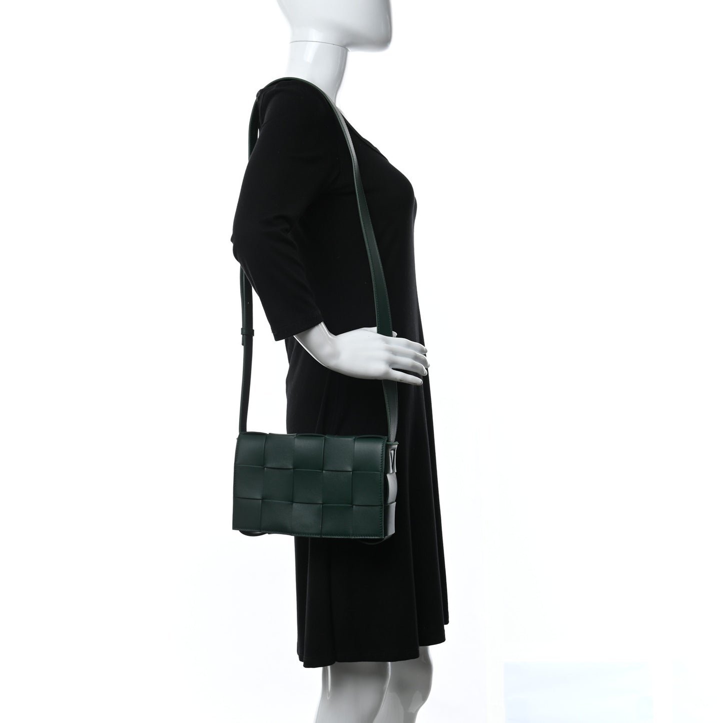 Lambskin Maxi Intrecciato Cassette Crossbody Bag Raintree Green