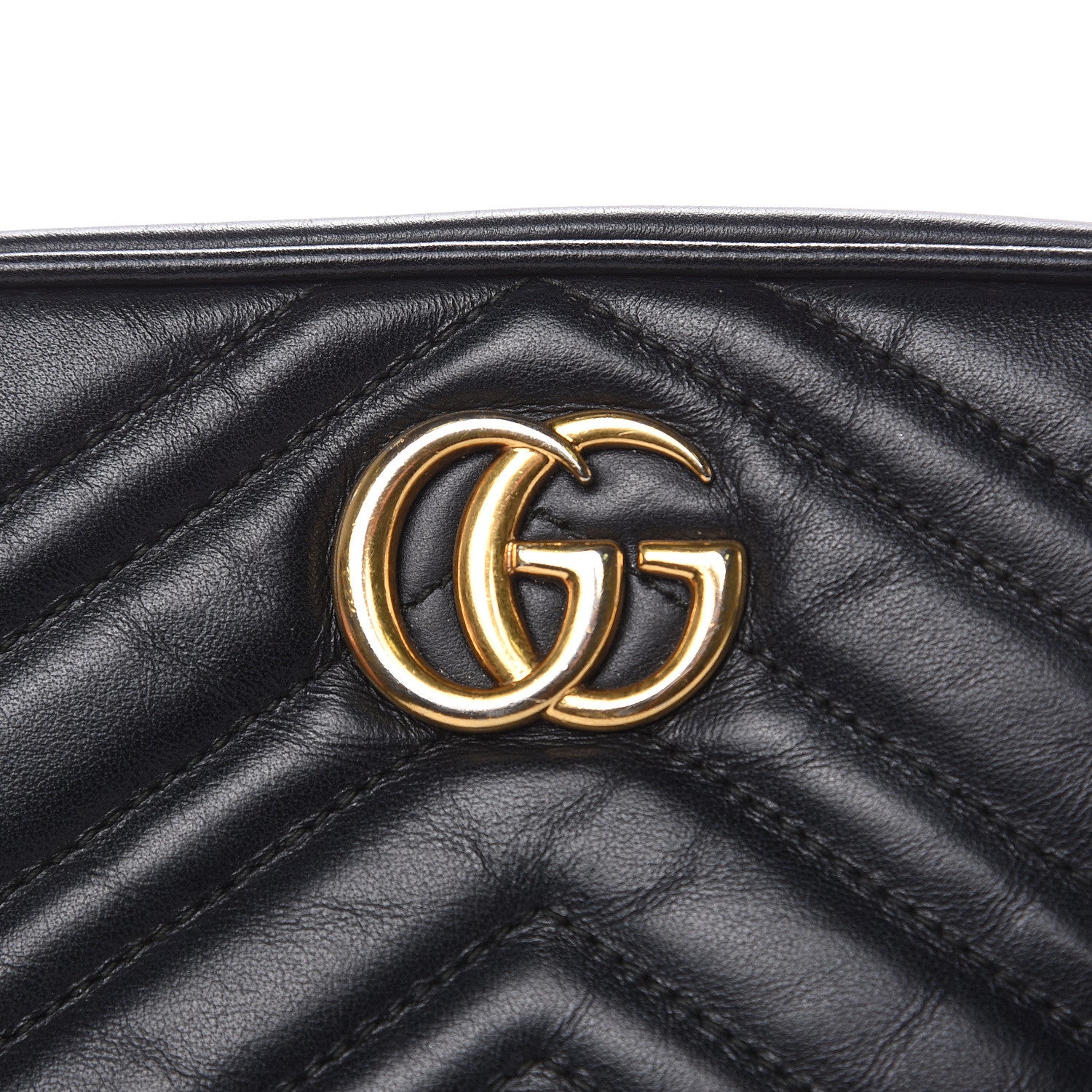 Gucci Calfskin Matelasse Mini GG Marmont Chain Shoulder Bag Black 10 of 13