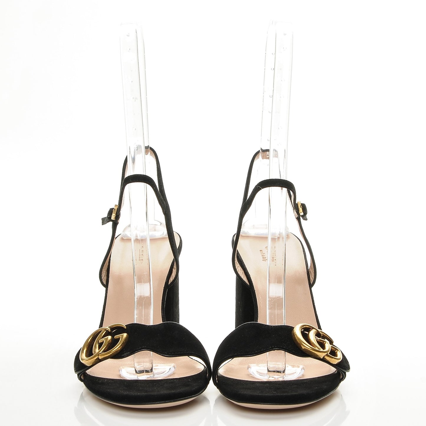 Kid Scamosciato GG Marmont Ankle Wrap 75mm Sandals 40.5 Black