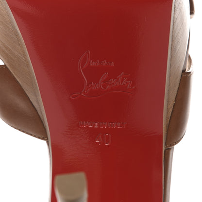 Christian Louboutin Noce Lucido Calfskin Veracite 130 Open Toe Platform Sandals 40 Cuoio 7 of 9