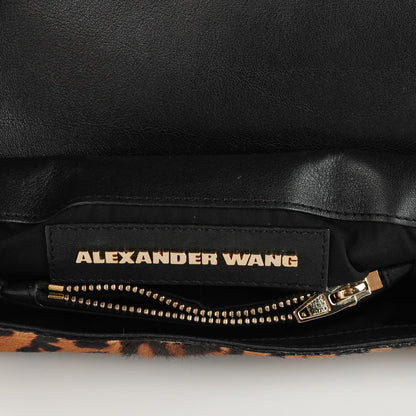 Alexander Wang Leopard Calf hair Small Marion Black Silver Hardware 5 of 7