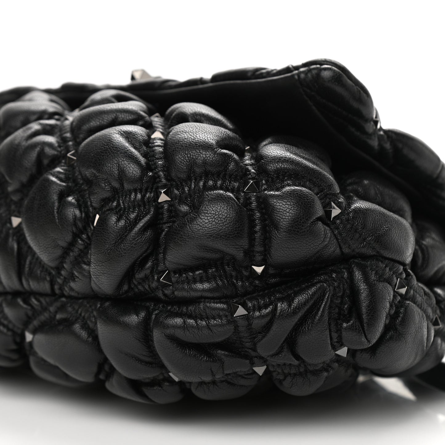 Nappa Medium Spikeme Shoulder Bag Black