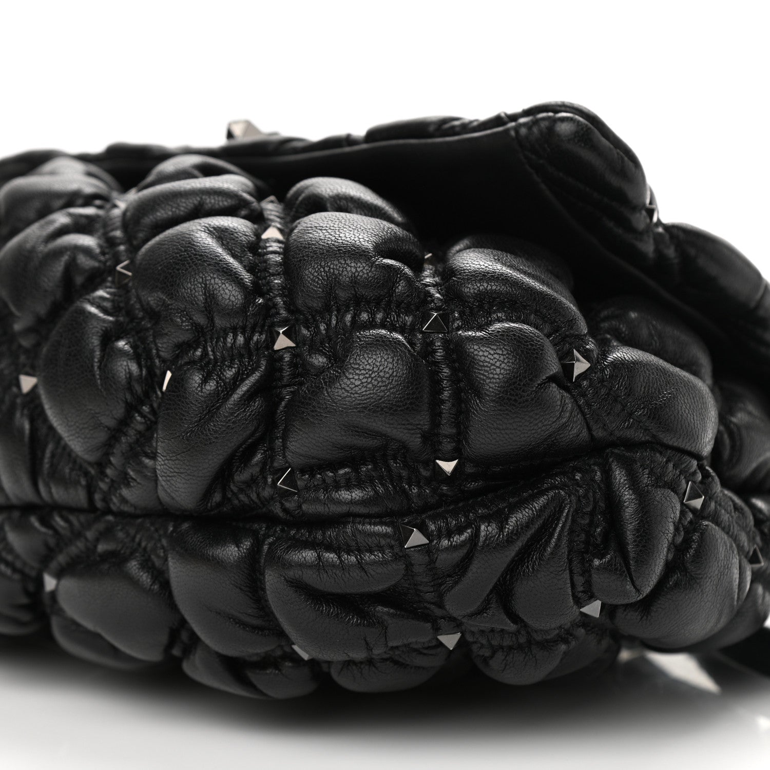 Valentino Garavani Nappa Medium Spikeme Shoulder Bag Black 8 of 9
