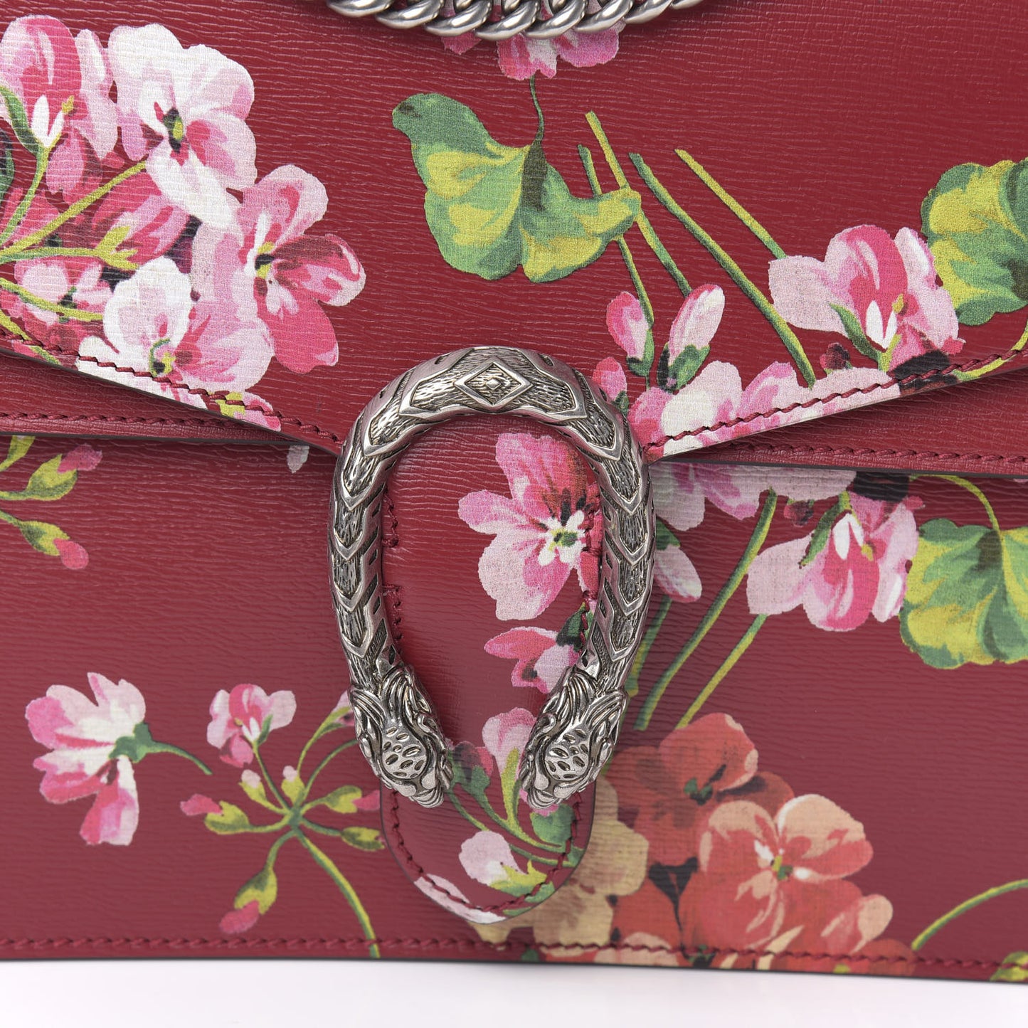 Calfskin Blooms Print Medium Dionysus Shoulder Bag Romantic Cherry Multicolor