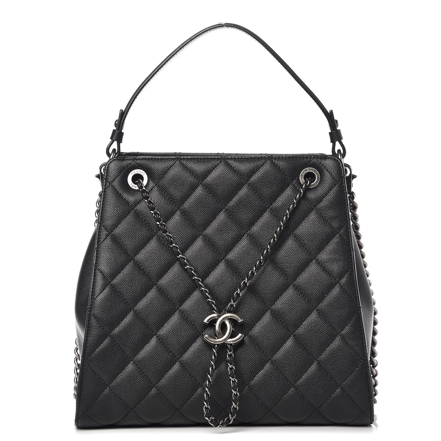 Chanel Caviar Quilted Medium CC Bucket Bag Black 1 of 8